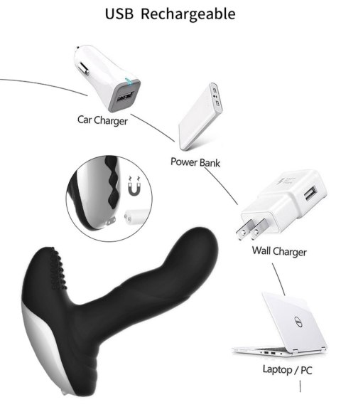 Wibrator-Silicone Massager USB 7 Function + Pulsator / Heating BLACK B - Series Fox Wibrator-Silicone Massager USB 7 Function + Pulsator / Heating BLACK B - Series Fox