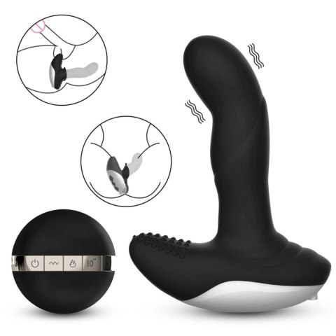 Wibrator-Silicone Massager USB 7 Function + Pulsator / Heating BLACK B - Series Fox Wibrator-Silicone Massager USB 7 Function + Pulsator / Heating BLACK B - Series Fox