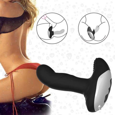 Wibrator-Silicone Massager USB 7 Function + Pulsator / Heating BLACK B - Series Fox Wibrator-Silicone Massager USB 7 Function + Pulsator / Heating BLACK B - Series Fox