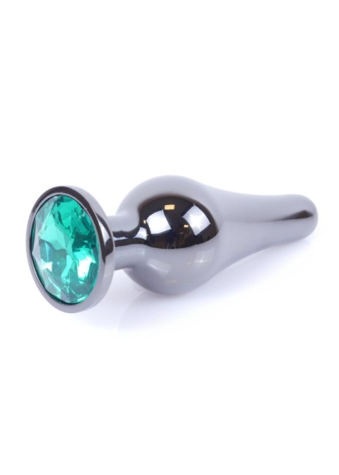 Korek Analny z Diamencikiem (GREEN) - Dark Silver BUTT PLUG Korek Analny z Diamencikiem (GREEN) - Dark Silver BUTT PLUG
