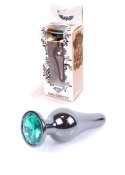 Korek Analny z Diamencikiem (GREEN) - Dark Silver BUTT PLUG