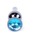 Korek Analny z Diamencikiem (LIGHT BLUE) - Dark Silver BUTT PLUG