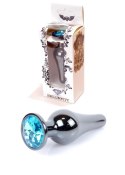Korek Analny z Diamencikiem (LIGHT BLUE) - Dark Silver BUTT PLUG Korek Analny z Diamencikiem (LIGHT BLUE) - Dark Silver BUTT PLUG