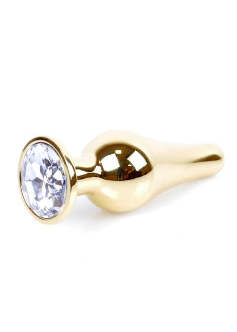 Plug-Jewellery Gold BUTT PLUG- Clear B - Series HeavyFun Plug-Jewellery Gold BUTT PLUG- Clear B - Series HeavyFun