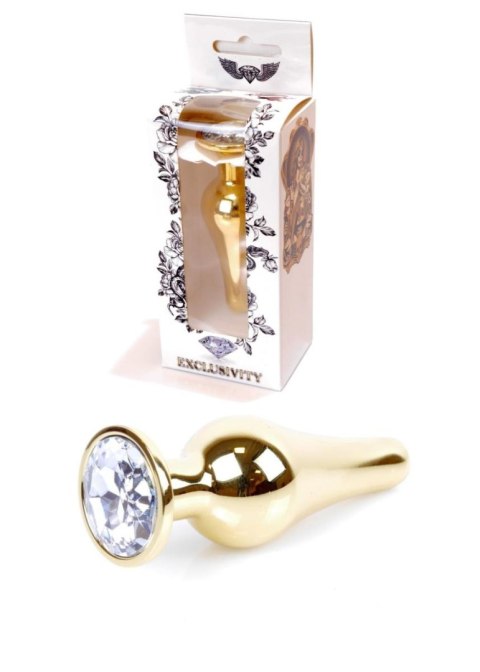 Plug-Jewellery Gold BUTT PLUG- Clear B - Series HeavyFun Plug-Jewellery Gold BUTT PLUG- Clear B - Series HeavyFun