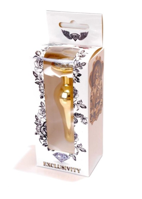 Plug-Jewellery Gold BUTT PLUG- Clear B - Series HeavyFun Plug-Jewellery Gold BUTT PLUG- Clear B - Series HeavyFun