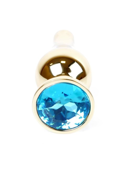 Plug-Jewellery Gold BUTT PLUG- Light Blue B - Series HeavyFun Plug-Jewellery Gold BUTT PLUG- Light Blue B - Series HeavyFun