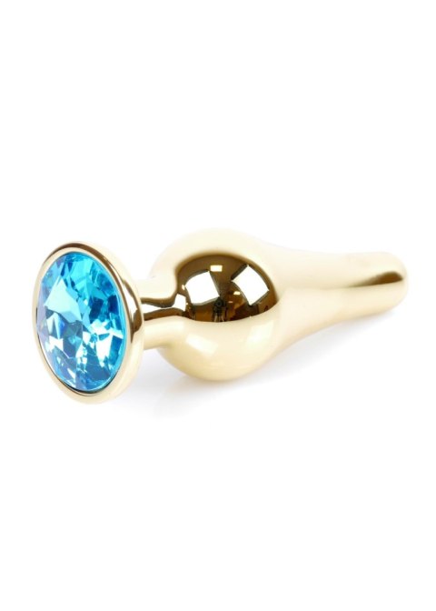 Plug-Jewellery Gold BUTT PLUG- Light Blue B - Series HeavyFun Plug-Jewellery Gold BUTT PLUG- Light Blue B - Series HeavyFun
