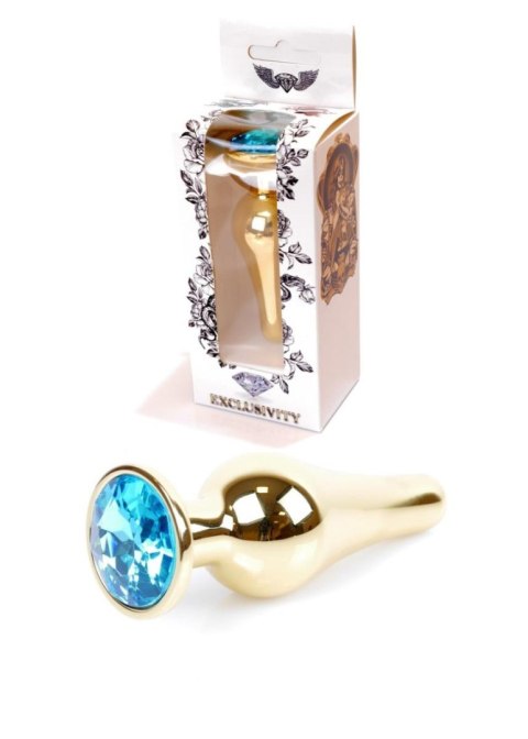 Plug-Jewellery Gold BUTT PLUG- Light Blue B - Series HeavyFun Plug-Jewellery Gold BUTT PLUG- Light Blue B - Series HeavyFun