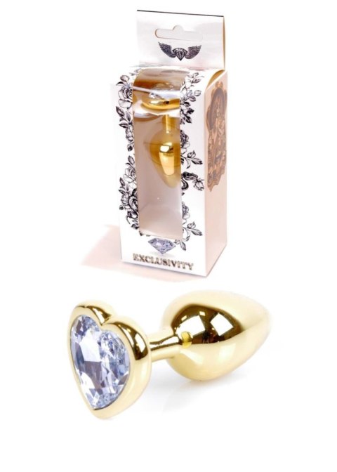 Plug-Jewellery Gold Heart PLUG- Clear B - Series HeavyFun Plug-Jewellery Gold Heart PLUG- Clear B - Series HeavyFun