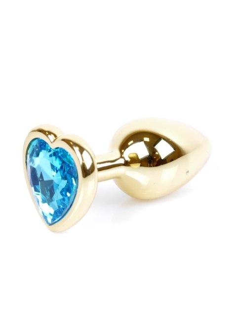 Plug-Jewellery Gold Heart PLUG- Light Blue B - Series HeavyFun Plug-Jewellery Gold Heart PLUG- Light Blue B - Series HeavyFun