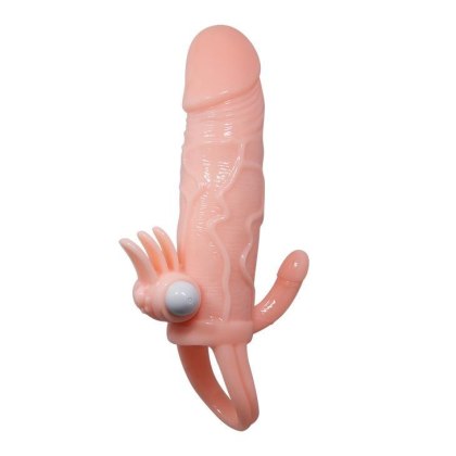 Baile Brave Man Skin - nakładka na penisa z wibracją, 6,69"