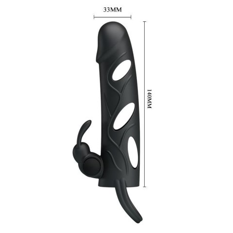 PRETTY LOVE - PENIS SLEEVE WITH BALL STRAP vibration BLACK Pretty Love PRETTY LOVE - PENIS SLEEVE WITH BALL STRAP vibration BLACK Pretty Love