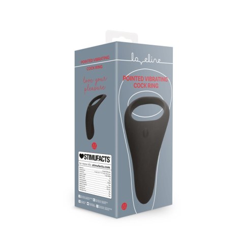Pointed Vibrating Cock Ring - Licorice Black Loveline Pointed Vibrating Cock Ring - Licorice Black Loveline
