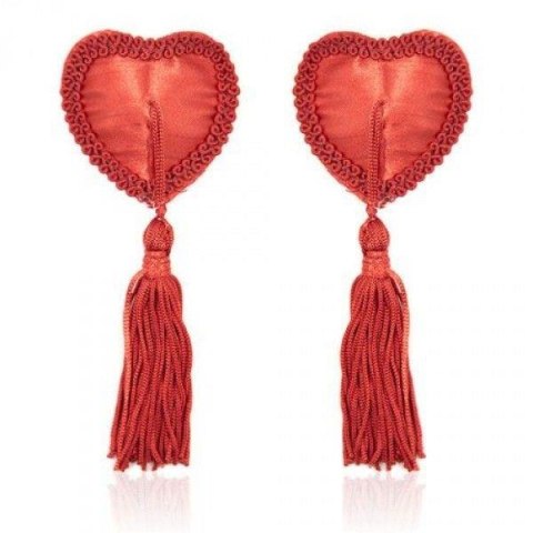 Bielizna-Heart Nipples Tassels RED Toyz4lovers
