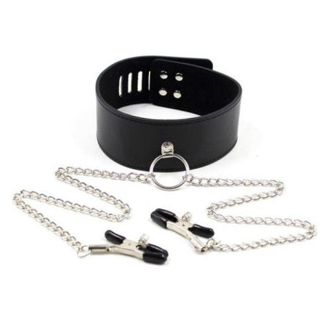 Collare con morsetti per capezzoli Leash nipple black Toyz4lovers Collare con morsetti per capezzoli Leash nipple black Toyz4lovers