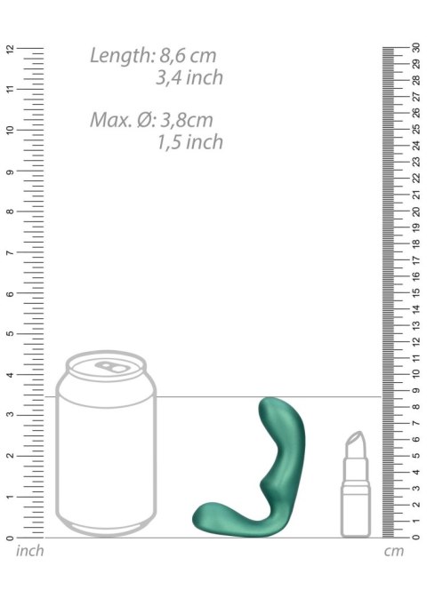 Pointed Vibrating Prostate Massager with Remote Control - Metallic Green Ouch! Pointed Vibrating Prostate Massager with Remote Control - Metallic Green Ouch!