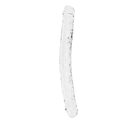 RealRock - podwójne realistyczne dildo, 34 cm, przezroczyste