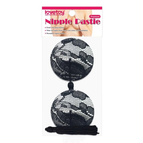 Reusable Black Lace Round Tassel Nipple Pasties Lovetoy Reusable Black Lace Round Tassel Nipple Pasties Lovetoy