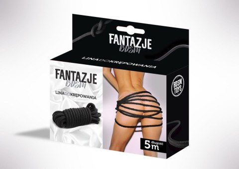 Linki - Fantazje BDSM Lina do krępowania 5m Czarna Grammi Linki - Fantazje BDSM Lina do krępowania 5m Czarna Grammi