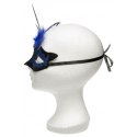 Maska-Venetian Mask Dark Blue with Dark Blue Stone and Feather Kinky Mask Maska-Venetian Mask Dark Blue with Dark Blue Stone and Feather Kinky Mask