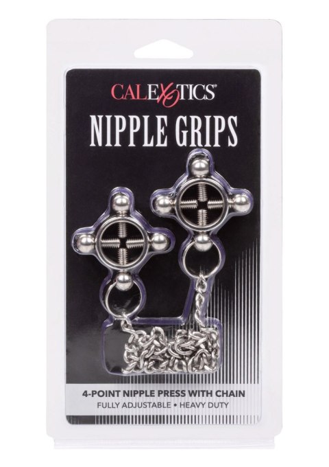 4 Point Nipple Press w Chain Black CalExotics 4 Point Nipple Press w Chain Black CalExotics
