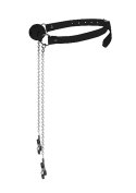 Ball Gag with Nipple Clamps - Black Ouch! Ball Gag with Nipple Clamps - Black Ouch!
