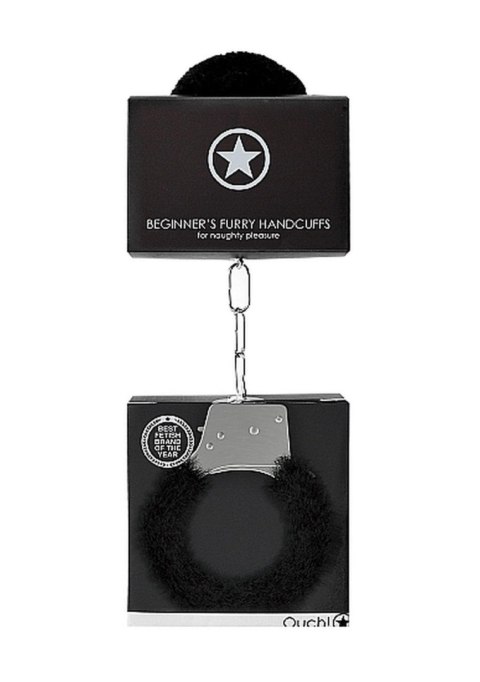 Beginner""s Handcuffs Furry - Black Ouch! Beginner""s Handcuffs Furry - Black Ouch!