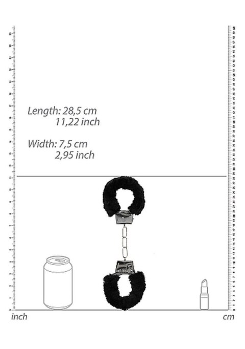 Beginner""s Handcuffs Furry - Black Ouch! Beginner""s Handcuffs Furry - Black Ouch!