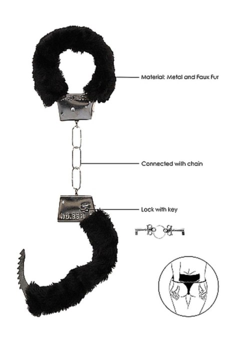 Beginner""s Handcuffs Furry - Black Ouch! Beginner""s Handcuffs Furry - Black Ouch!
