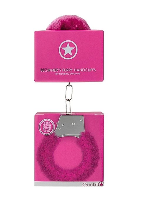 Beginner""s Handcuffs Furry - Pink Ouch! Beginner""s Handcuffs Furry - Pink Ouch!
