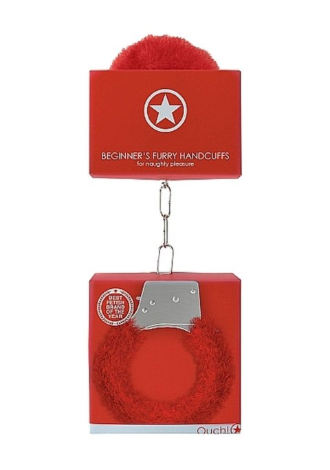 Beginner""s Handcuffs Furry - Red Ouch! Beginner""s Handcuffs Furry - Red Ouch!