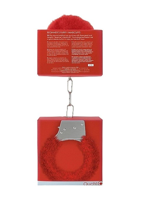 Beginner""s Handcuffs Furry - Red Ouch! Beginner""s Handcuffs Furry - Red Ouch!
