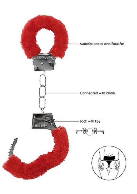 Beginner""s Handcuffs Furry - Red Ouch! Beginner""s Handcuffs Furry - Red Ouch!