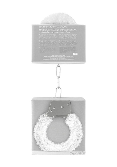 Beginner""s Handcuffs Furry - White Ouch! Beginner""s Handcuffs Furry - White Ouch!