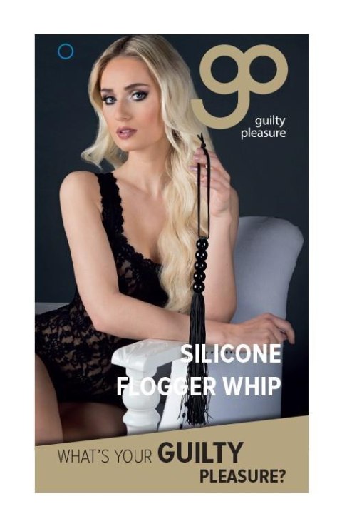 GP SILICONE FLOGGER WHIP BLACK Guilty Pleasure BDSM GP SILICONE FLOGGER WHIP BLACK Guilty Pleasure BDSM