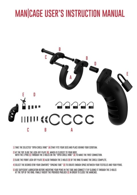 Model 21 - Chastity - 4.5"""" - Silicone Cock Cage - Black ManCage Model 21 - Chastity - 4.5"""" - Silicone Cock Cage - Black ManCage
