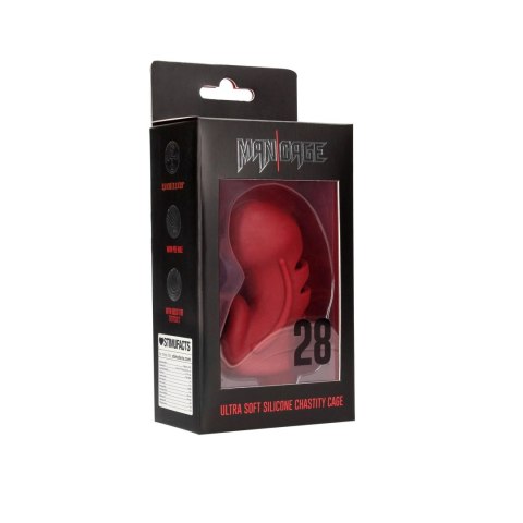 Model 28 - Ultra Soft Silicone Chastity Cage - Red ManCage Model 28 - Ultra Soft Silicone Chastity Cage - Red ManCage