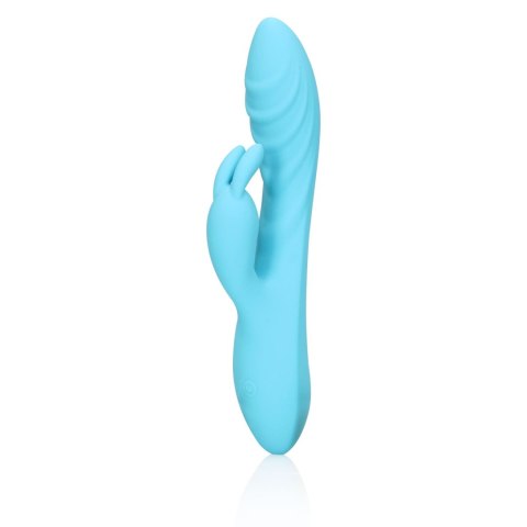 Ribbed Ultra Soft Silicone Rabbit Vibrator - Glacial Blue Loveline Ribbed Ultra Soft Silicone Rabbit Vibrator - Glacial Blue Loveline