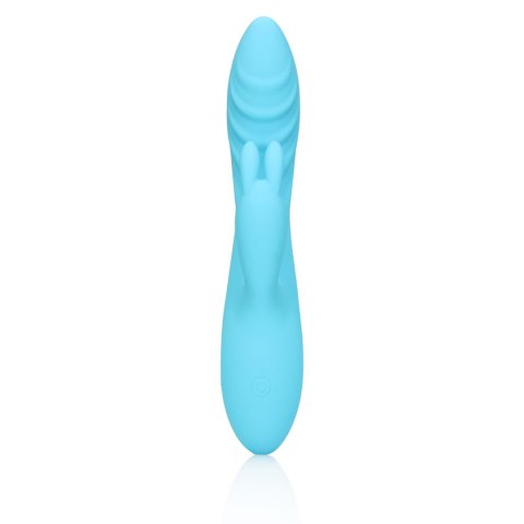 Ribbed Ultra Soft Silicone Rabbit Vibrator - Glacial Blue Loveline Ribbed Ultra Soft Silicone Rabbit Vibrator - Glacial Blue Loveline