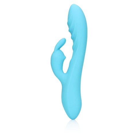 Ribbed Ultra Soft Silicone Rabbit Vibrator - Glacial Blue Loveline Ribbed Ultra Soft Silicone Rabbit Vibrator - Glacial Blue Loveline