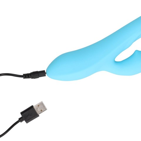 Ribbed Ultra Soft Silicone Rabbit Vibrator - Glacial Blue Loveline Ribbed Ultra Soft Silicone Rabbit Vibrator - Glacial Blue Loveline