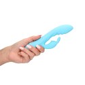 Ribbed Ultra Soft Silicone Rabbit Vibrator - Glacial Blue Loveline Ribbed Ultra Soft Silicone Rabbit Vibrator - Glacial Blue Loveline