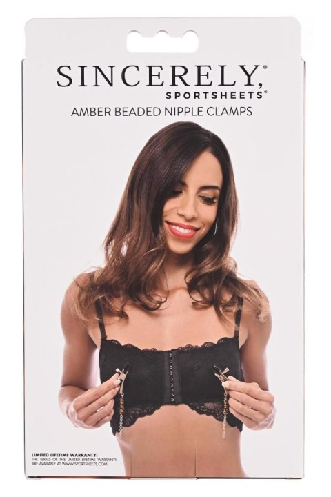 SPORTSHEETS AMBER BEADED NIPPLE CLAMPS Sportsheets SPORTSHEETS AMBER BEADED NIPPLE CLAMPS Sportsheets