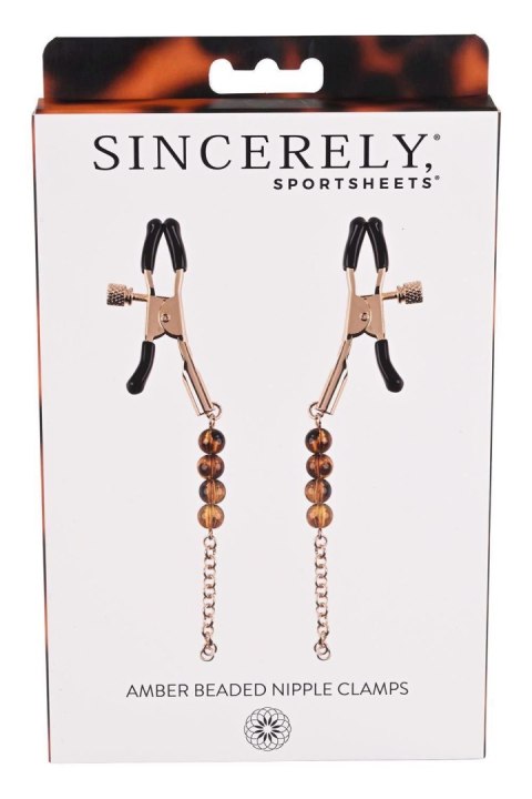 SPORTSHEETS AMBER BEADED NIPPLE CLAMPS Sportsheets SPORTSHEETS AMBER BEADED NIPPLE CLAMPS Sportsheets
