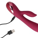 Smooth Silicone Rabbit Vibrator - Dark Cherry Loveline Smooth Silicone Rabbit Vibrator - Dark Cherry Loveline