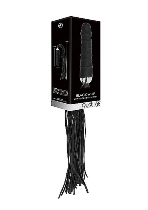 Black Whip with Realistic Silicone Dildo - Black Ouch! Black Whip with Realistic Silicone Dildo - Black Ouch!