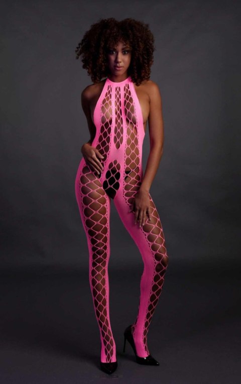 Bodystocking with Halterneck - Pink - XS/XL Ouch! Bodystocking with Halterneck - Pink - XS/XL Ouch!