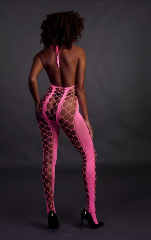 Bodystocking with Halterneck - Pink - XS/XL Ouch! Bodystocking with Halterneck - Pink - XS/XL Ouch!