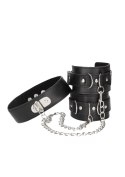 Bonded Leather Collar With Hand Cuffs Ouch! Bonded Leather Collar With Hand Cuffs Ouch!